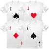 imageTstars Halloween Group Costume Deck of Cards DressUp Easy Halloween Shirts Costume Set Ace White SmallKing White SmallQueen White SmallJack White Medium
