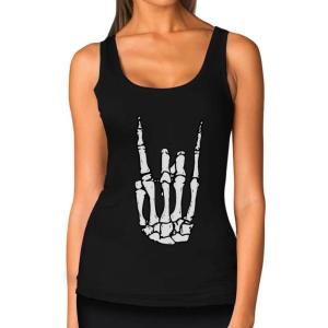 imageHalloween Tank Tops for Women Skeleton Hands Shirt Women Ribcage Shirt