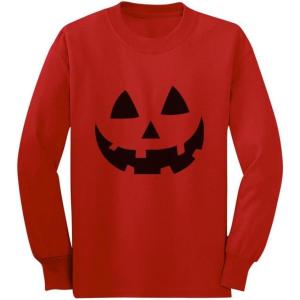 imageJack O Lantern Pumpkin Face Halloween Costume ToddlerKids Long Sleeve TShirtRed