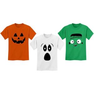 imagePumpkin Ghoul Ghost Monster Kids TShirts Halloween Costume Outfit Toddler 3 SetPumpkin Orange  Ghost White  Monster Green