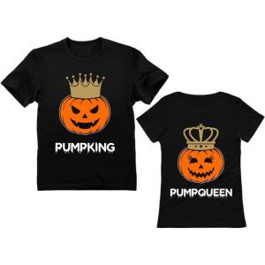 imagePumpking Pumpqueen Couples Halloween Shirts Husband Wife Boyfriend Girlfriend His ampamp Hers Matching TShirt SetPumpking Black  Pumpqueen Black