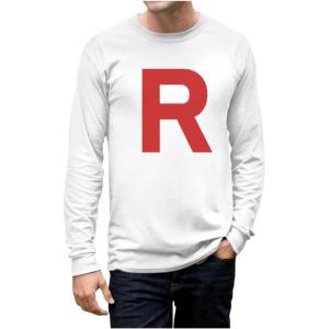 imageTeam Rocket Inspired Shirt Mens R Print Anime Costume Halloween Long Sleeve Shirts for MenWhite