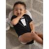 imageBaby Tuxedo with Bow Tie Outfit Halloween Wedding Costume Tux Suit Bowtie Newborn Boy Girl Funny Infant BodysuitBlack