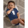 imageBaby Tuxedo with Bow Tie Outfit Halloween Wedding Costume Tux Suit Bowtie Newborn Boy Girl Funny Infant BodysuitNavy