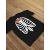 imageHalloween Costume Skulls Bow Tie Skeleton Xray Rib Cage Toddler Kids TShirtBlack