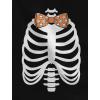 imageHalloween Costume Skulls Bow Tie Skeleton Xray Rib Cage Toddler Kids TShirtBlack