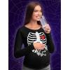 imagePregnancy Funny Sexy Pregnant Xray Skeleton Baby Boy Maternity Long Sleeve ShirtBlack