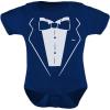imageBaby Tuxedo with Bow Tie Outfit Halloween Wedding Costume Tux Suit Bowtie Newborn Boy Girl Funny Infant BodysuitNavy
