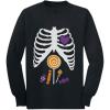 imageChildren Candy Ribcage XRay Skeleton Halloween Long Sleeve Kids TShirtBlack