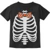 imageHalloween Costume Skulls Bow Tie Skeleton Xray Rib Cage Toddler Kids TShirtBlack