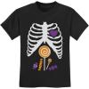 imageRibcage Skeleton Candy Shirt Funny Xray Halloween Shirts for Toddler and Youth KidsBlack