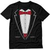 imageTstars  Printed Suit ampamp Tie Tuxedo  Red Bow Tie Bachelor Party TShirtBlack