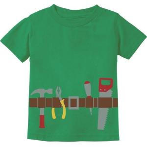 imageBuilder Easy Halloween Costume Workman Tool Belt Handyman Toddler Kids TshirtGreen