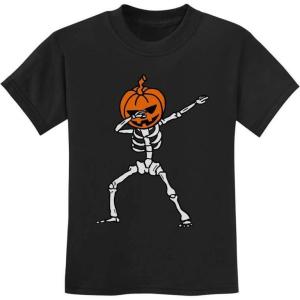imageHalloween Dab Jack O Lantern Dabbing Pumpkin Skeleton Youth Kids TShirt XSmall Black