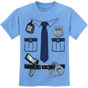 imagePolice Cop Uniform Halloween Costume Policeman Outfit Suit Youth Kids TShirtCalifornia Blue