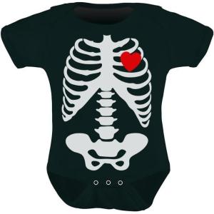 imageTstars Baby Skeleton Outfit Xray Heart Halloween Easy Costume Baby BodysuitBlack