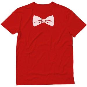 imageWhite Bow Tie Printed Tuxedo Shirts for Men Funny Tux Novelty Mens TshirtRed