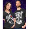 imageFunny Couples Maternity Halloween Costumes Ribcage Burger Fries Skeleton Baby Matching TShirt SetDad Black  Mom Black