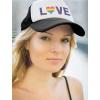imageGay Love LGBT Hat Rainbow Heart Gay ampamp Lesbian Pride Trucker Hat Mesh Cap One Size NavyWhite
