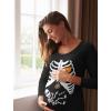 imageHalloween Matching Couples Shirts Skeleton Maternity Food Men Long Sleeves Set Men BlackMen Black  Women Black