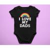 imageI Love My Dads Baby Boy Girl Pride Outfit LGBTQ Gifts Gay Equality LGBT Month Rainbow Infant BodysuitBlack