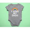 imageI Love My Dads Baby Boy Girl Pride Outfit LGBTQ Gifts Gay Equality LGBT Month Rainbow Infant BodysuitGray