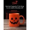 imageJack O Lantern Cup Mug Gift for Coffee Tea Lovers Scary Pumpkin Face Halloween Mugs 11 Oz Orange