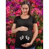imagePregnancy Announcement Shirts Women Funny Maternity Pregnant Mom TShirtBlack