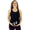 imageTstars Very Cute Baby Footprints  Pregnant Mom to Be Maternity Tank Top Medium Black