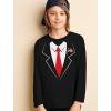 imageTuxedo Shirts for Men Printed Suit ampamp Tie Funny Costume Novelty Mens Tux ShirtBlack