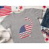 imageUSA Dinosaur American Flag Shirt 4th of July Gift Youth Kids TShirtGray