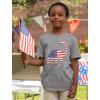imageUSA Dinosaur American Flag Shirt 4th of July Gift Youth Kids TShirtGray