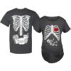 imageFunny Couples Maternity Halloween Costumes Ribcage Burger Fries Skeleton Baby Matching TShirt SetDad Black  Mom Black