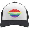 imageGay Pride Rainbow Lips Trucker Hat Love No Limits Equality Trucker Hat Mesh Cap One Size BlackWhite
