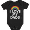 imageI Love My Dads Baby Boy Girl Pride Outfit LGBTQ Gifts Gay Equality LGBT Month Rainbow Infant BodysuitBlack