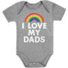 imageI Love My Dads Baby Boy Girl Pride Outfit LGBTQ Gifts Gay Equality LGBT Month Rainbow Infant BodysuitGray