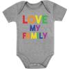 imageI Love My Family Gay Pride Baby Outfit LGBT Rainbow Baby BodysuitGray