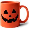 imageJack O Lantern Cup Mug Gift for Coffee Tea Lovers Scary Pumpkin Face Halloween Mugs 11 Oz Orange