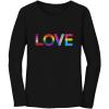 imageLove is Love Gay Pride Top Rainbow Flag Heart LGBT Women Long Sleeve TShirtBlack