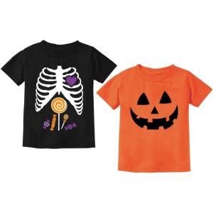 imageCandy Ribcage XRay Skeleton Pumpkin Jack O Lantern Halloween Toddler Shirt SetSkeleton Black  Pumpkin Orange