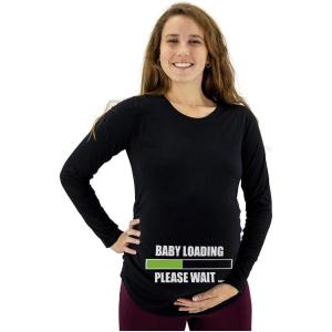 imageGamer Long Sleeve Maternity Shirt Pregnancy Announcement Funny Mom to Be Shirts Baby LoadingBlack