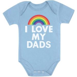 imageI Love My Dads Baby Boy Girl Pride Outfit LGBTQ Gifts Gay Equality LGBT Month Rainbow Infant BodysuitAqua