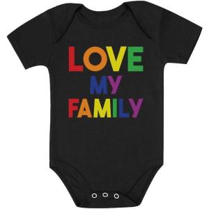 imageI Love My Family Gay Pride Baby Outfit LGBT Rainbow Baby BodysuitBlack