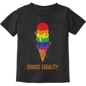 imageIce Cream Rainbow Shirt LGBTQ Choose Equality Pride Shirts LGBT Month Toddler and Youth Kids TShirtBlack