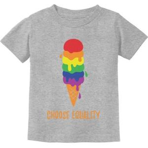 imageIce Cream Rainbow Shirt LGBTQ Choose Equality Pride Shirts LGBT Month Toddler and Youth Kids TShirtGray