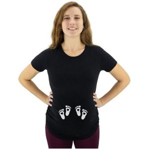 imagePregnancy Announcement Shirts Women Funny Maternity Pregnant Mom TShirtBlack