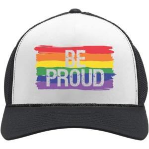 imagePride Hat LGBTQ Gifts Gay Equality Rainbow Flag Be Proud Trucker Hats Mesh Cap