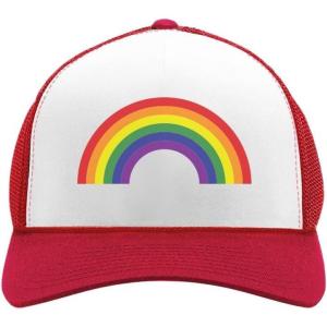 imagePride Parade Trucker Hat Gay ampamp Lesbian Pride Rainbow Flag Trucker Hat Mesh Cap One Size redWhite