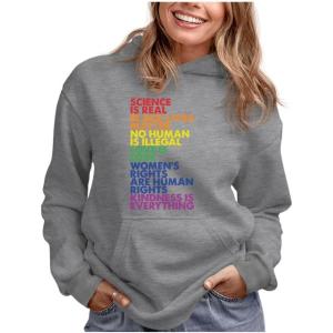 imageTstars LGBT Love is Love Rainbow Hoodie Pride Month LGBTQ Gay Equality Sweatshirt Hoodies for Women Teen GirlsGray