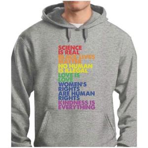 imageTstars Love is Love LGBT Pride Hoodie Rainbow Sweatshirt Gay Equality Hoodies for MenGray